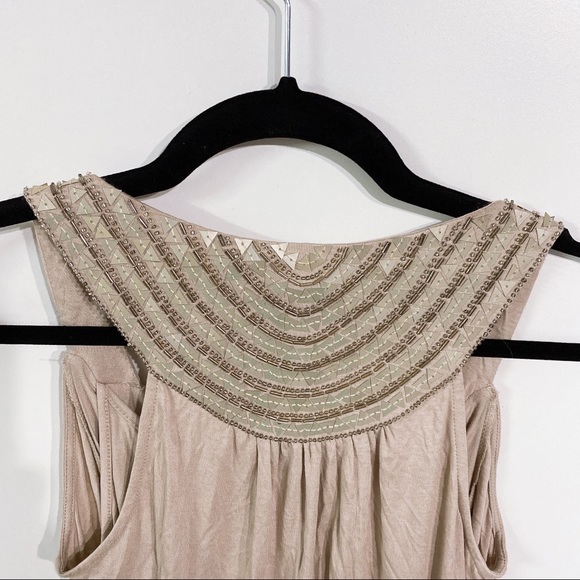 Knit Embellished Draped Dress Champagne - Picture 8 of 15